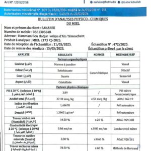عسل الكالتوس 173C <br>منطقة الجني: شلف <br>