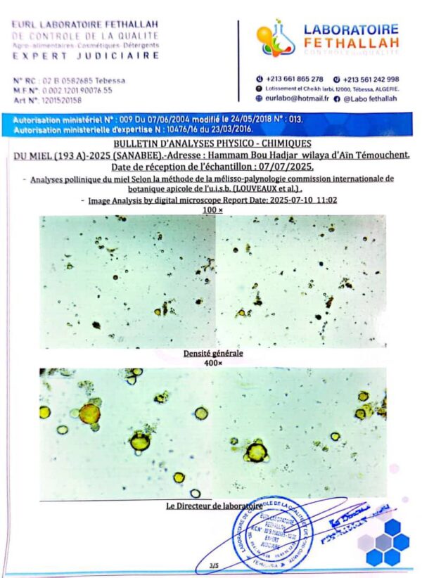 ⁦عسل الغابة 193A<br>منطقة الجني:مهدية تيارت  <br>⁩ - الصورة ⁦3⁩