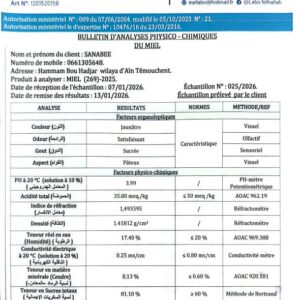 عسل متعدد الأزهار 269<br>منطقة الجني:    <br>